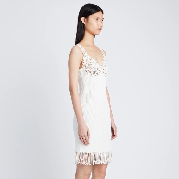 NEW PROENZA SCHOULER WHITE RIBBED MINI DRESS - Picture 5 of 12